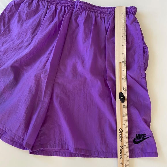 Vintage 90s Nike Swim Shorts Mens XL Purple Swoosh Logo Gray Tag Lined Trunks - Picture 4 of 11